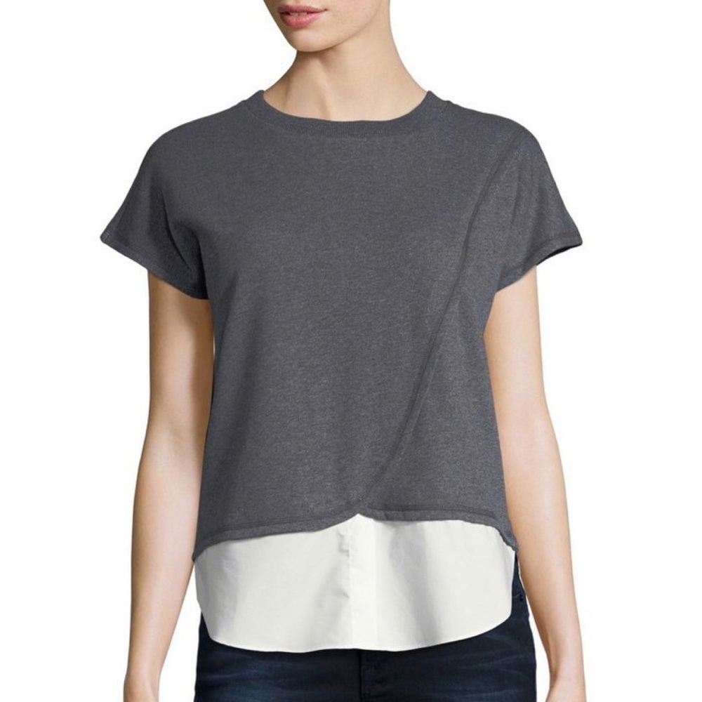 Derek Lam 10 Crosby 2-in-1 Crossover Sweatshirt Top